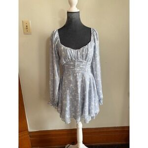 Ruched Mini Dress Long Sleeve Metallic Stripe Cottagecore milkmaid Regencycore